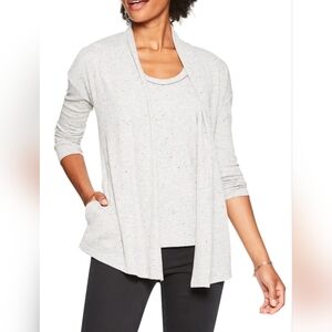 NWT Nic+ Zoe speckled knit cardigan and sleeveless scoop set